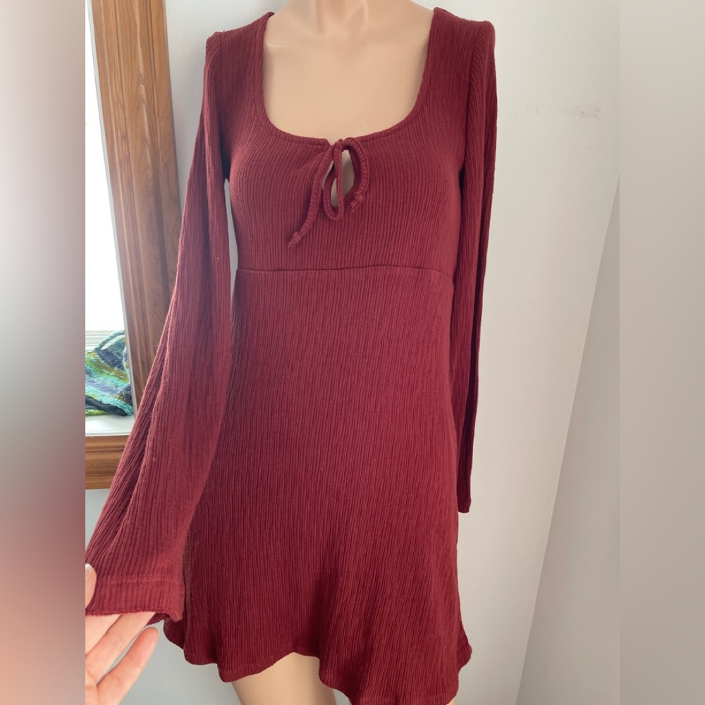 S NWT Free People summer dress square neckline sweetheart cutout back cotton mix